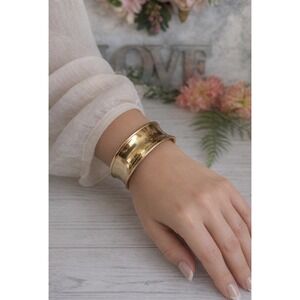 Vintage Polished Brass  Bangle Bracelet 3" Inner Diameter Slip On 3 Available